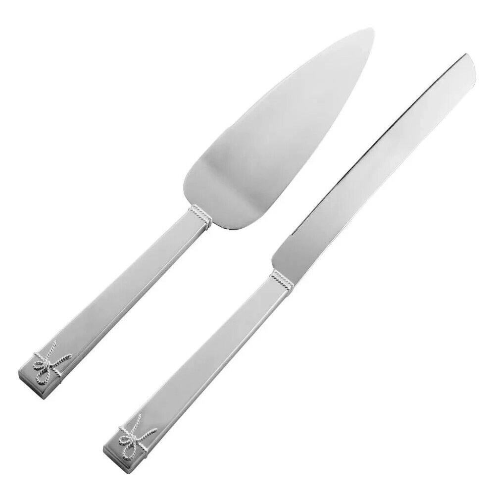 Vera Wang Bridal Collection Love Knots Silver Plated Knife & Server NIB